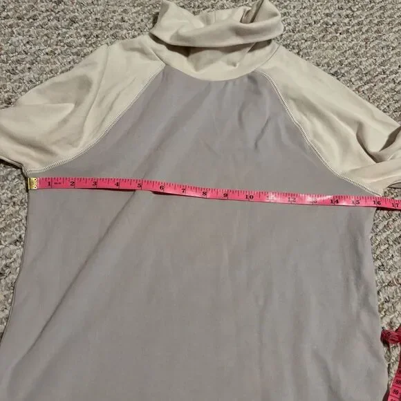 Aritzia Sunday Best Colorblock Turtle Neck Long Sleeve Crop T-Shirt- Size Large - Picture 6 of 8